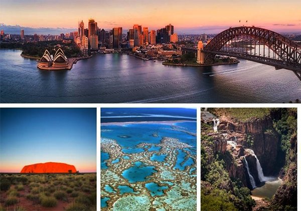 Iconic Australian landmarks collage